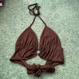 Black backless halter top